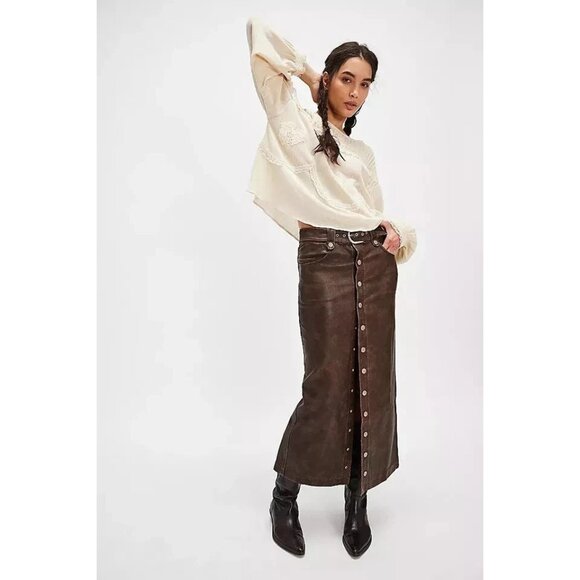 Free People Maisey Knit Floral Lace Embroidered Top Blouse M NEW - Picture 1 of 3